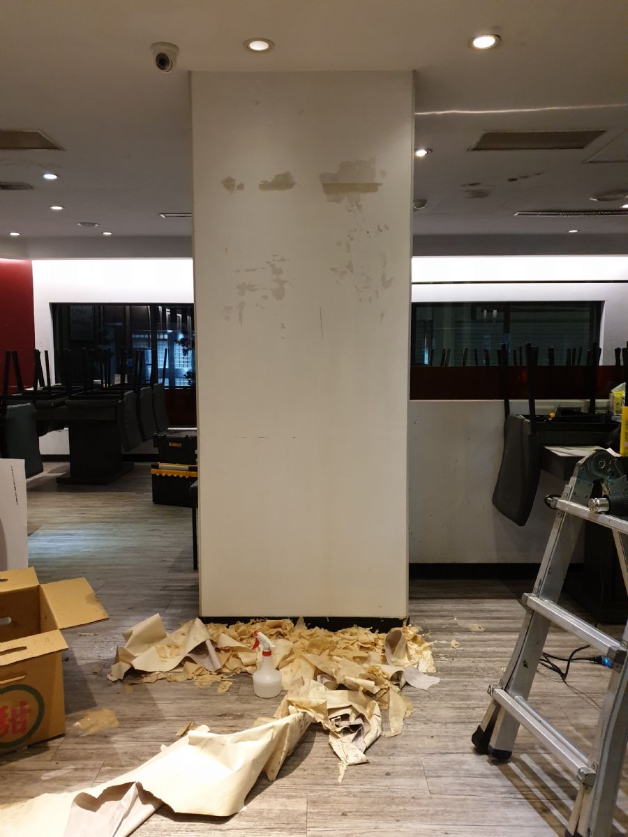 台北市餐廳壁紙脫落破損維修